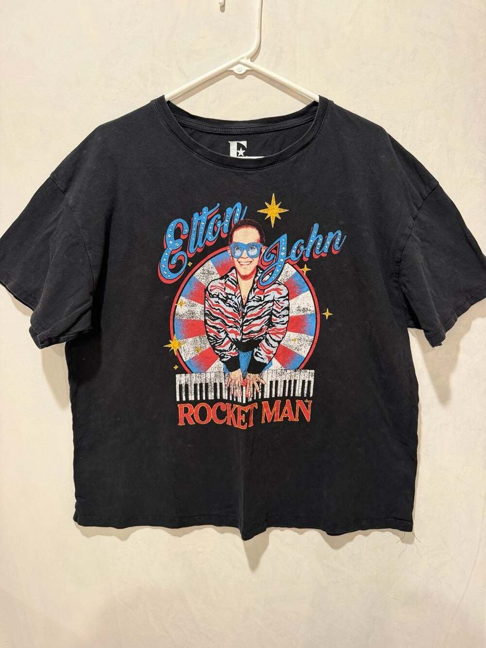 Elton John Rocket Man T-Shirt Black XL